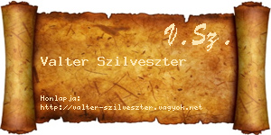 Valter Szilveszter névjegykártya