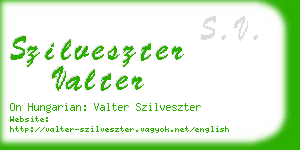 szilveszter valter business card